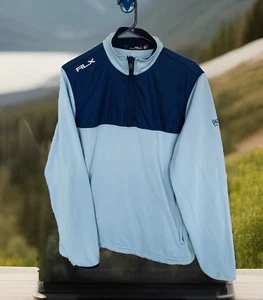 Size M- Polo RLX Performance jacket Blue Quarter-Zip Pullover $148 Retail - Picture 1 of 10