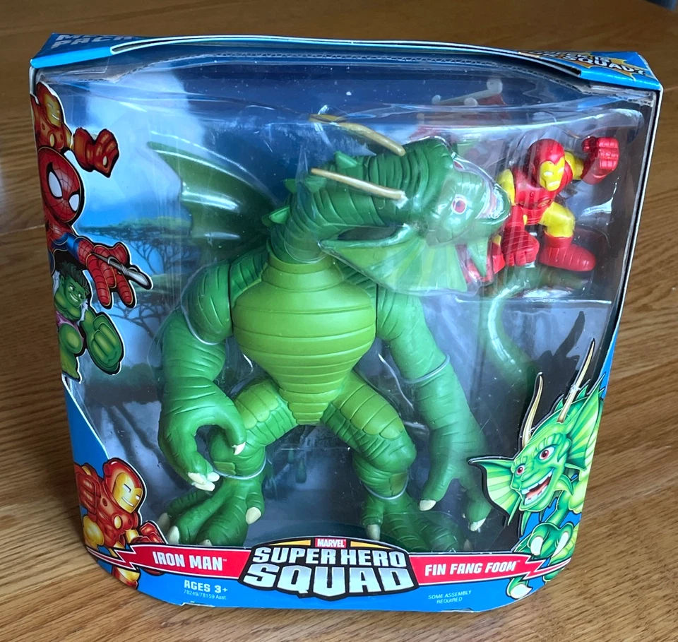 Marvel Superhero Squad Mega Series 3 Fin Fang Foom & Iron Man Action Figure...