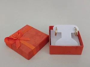 18K Yellow Gold Twisted Hoop Earrings 1.5 cm, Elegant Design - Picture 1 of 10