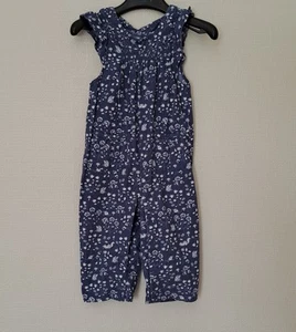 Jojo Maman Bebe Baby Girl Blue Dungarees Size 12-18m - Picture 1 of 4