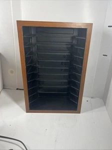 Vintage Wooden VHS Tape Storage Case Holds 10 Tapes Retro Organizer Box. USED - Picture 1 of 8