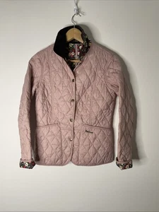 Chaqueta acolchada Barbour rosa pálido Elysia. Forro de fresa raro Reino Unido 8 - Imagen 1 de 24