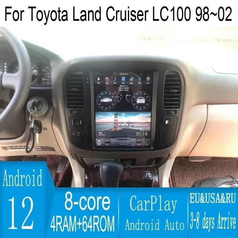 Radio estéreo de coche Lexus de 12,1" para Toyota Land Cruiser LC100 1998-2002 navegación Foto 1 de 4