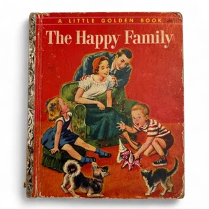 The Happy Family A Little Golden Book 1955 Vintage HC - Imagen 1 de 6
