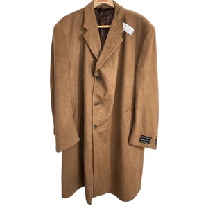 NWT $895 Jos A Bank 100% Cashmere Overcoat 50R Tan 3 Button Coat Soft Classic - Picture 1 of 7
