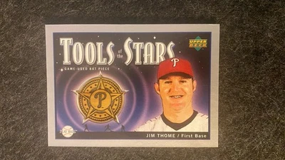 2004 Upper Deck Playball Tools Of The Stars Home GU Bat Card Jim Thome 031/250 - Image 1 of 2