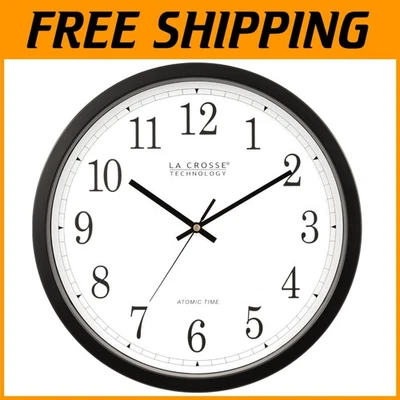 Large Display 14" Atomic Timekeeping Wall Clock - Perfect for Home & Office - Image 1 of 4
