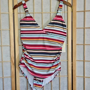 Anne Cole Striped One Piece Swimsuit - Picture 1 of 3
