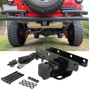 2" Tow Trailer Hitch Receiver 3500lbs Carrier For Jeep Wrangler JK JLU 2007-2018 - Foto 1 di 7