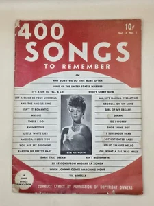 400 Songs to Remember Magazine Vol 2 #1- Rita Hayworth September 1942 - Picture 1 of 4