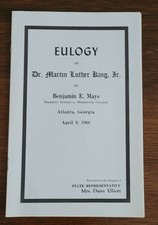ORIGINAL MARTIN LUTHER KING EULOGY BENJAMIN MAYS DAISY ELLIOTT CIVIL RIGHTS
