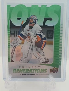 2023-24 Upper Deck Trilogy Generations Green Ilya Sorokin /99 New York Islanders - Foto 1 di 2