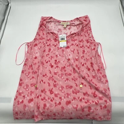 MICHAEL KORS BASICS GERANIO CUELLO CORBATA BLUSA SIN MANGAS MUJER TOP TALLA M - ¡NUEVA CON ETIQUETAS! Foto 1 de 4