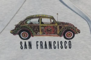 San Francisco Flower Power VW Love Bug Hoodie Sweatshirt grateful dead hippie - Picture 1 of 8