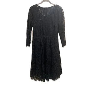 Vestido romántico oscuro caprichoso midi de encaje negro tórrido para mujer 10 nuevo con etiquetas boda - Imagen 1 de 7