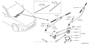 Nissan Genuine FUGA Y51 INFINITI 288814GA0A Wiper Blade Japan JDM - Picture 1 of 1