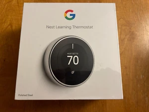Google Nest 3rd Gen Learning Thermostat, White, Part# T3017US, NIB - Picture 1 of 2