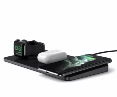SATECHI Trio Wireless Qi Charging Pad with Apple Watch charger - GREY - Image 1 of 4