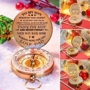 1Pc Portable Compass Copper Keychain Watch Pocket Outdoor Camping Hiking New US - Picture 1 of 10