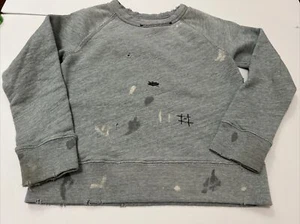 Jcrew Crewcuts Boys 10 Sweatshirt Light Blue Intentionally Distressed - Picture 1 of 20