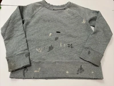 Jcrew Crewcuts Boys 10 Sweatshirt Light Blue Intentionally Distressed - Image 1 of 4