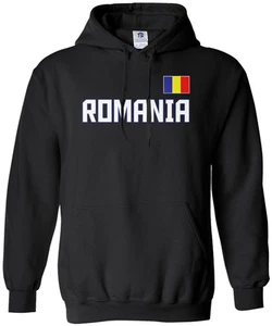 Threadrock Men's Romania National Team Hoodie Sweatshirt bucharest flag - Picture 1 of 8