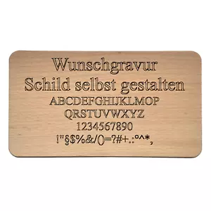 Schild personalisiert aus Holz mit Wunschgravur - Schild zum beschriften - Bild 1 von 9
