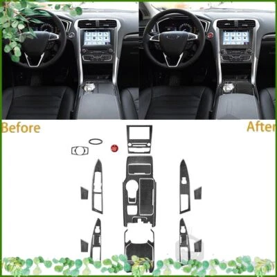 Juego completo de embellecedores interiores de fibra de carbono 23 piezas para Ford Mondeo Fusion 2013-2020 Foto 1 de 4