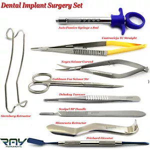 Dental Implant Surgical Kit Auto Passive Syringe Noyes Scissors Micro Surgery CE - Picture 1 of 10