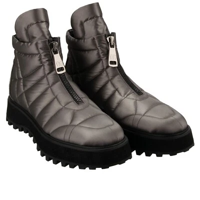 DOLCE & GABBANA DG Metall Logo Stiefeletten Boots Schuhe MICHELANGELO Silber - Bild 1 von 4