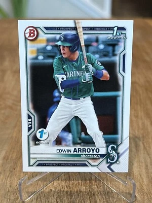 2021 Bowman Draft 1st Edition Prospect #BD-74 Edwin Arroyo Seattle Mariners QTY - Image 1 of 2