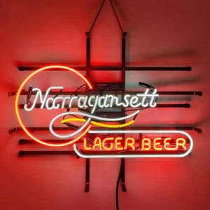 Narragansett Lager Beer Neon Sign 24"x20" Beer Bar Wall Deocr Artwork Gift - Picture 1 of 6