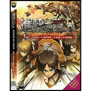 DVD Attack on Titan Vol. 1-25 End English version + 2 Movies + 5 OVA + Extra - Picture 1 of 6