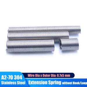 A2 Edelstahl Zugfeder Spannfeder ohne Haken/Öse Drahtstärke 0.7mm Außen 5mm - Picture 1 of 8