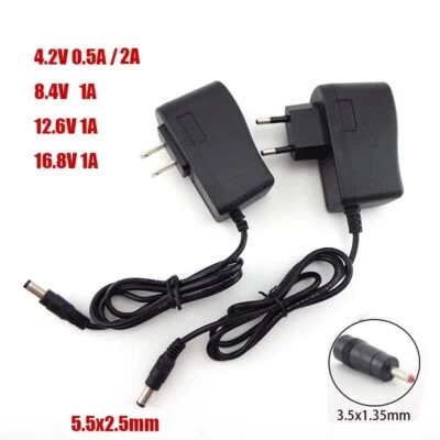 DC 4.2V 8.4V 12.6V 16.8V 1A 1000MA Power Supply Adapter charger plug Headlamp - Image 1 of 4