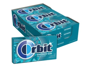 ORBIT Gum Wintermint Sugar free Chewing Gum, 14 Pieces (Pack of 12) - Picture 1 of 2