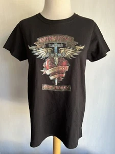 BON JOVI (2010) Official Women's New Jersey Rock Band Logo T-Shirt Size Medium - Picture 1 of 5