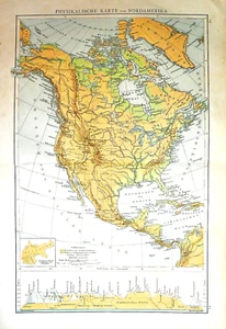 1888=Geo-Graphical Plan..NORDAMERIKA / PHYSISCHE KARTE.Andree.Putzgers.ETNA - Bild 1 von 1