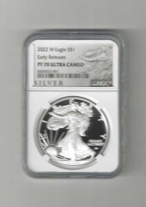 2022 W NGC PF70  PROOF EARLY RELEASES ULTRA CAMEO AMERICAN SILVER EAGLE (001)