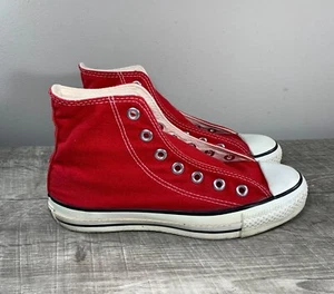 CONVERSE Chucks All Star Red High Top Shoes Sneakers Kicks Shoes 4.5 Mens Vtg - Picture 1 of 10
