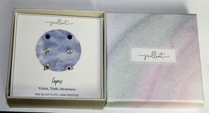 NWT JUILLIET EARRING SET (3) LAPIS (vision-truth-awareness) Fine Silver Plate - Picture 1 of 1