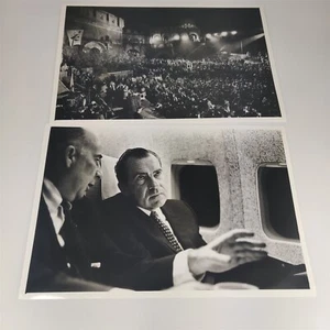 ✅ 2 1968 Foto Richard Nixon Präsidentschaftskampagne Mitchell Trikosko USN & WR - Bild 1 von 2