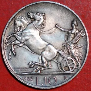 Italy 10 Lire 1927 Vittorio Emanuele III KM# 68.1 - Picture 1 of 2