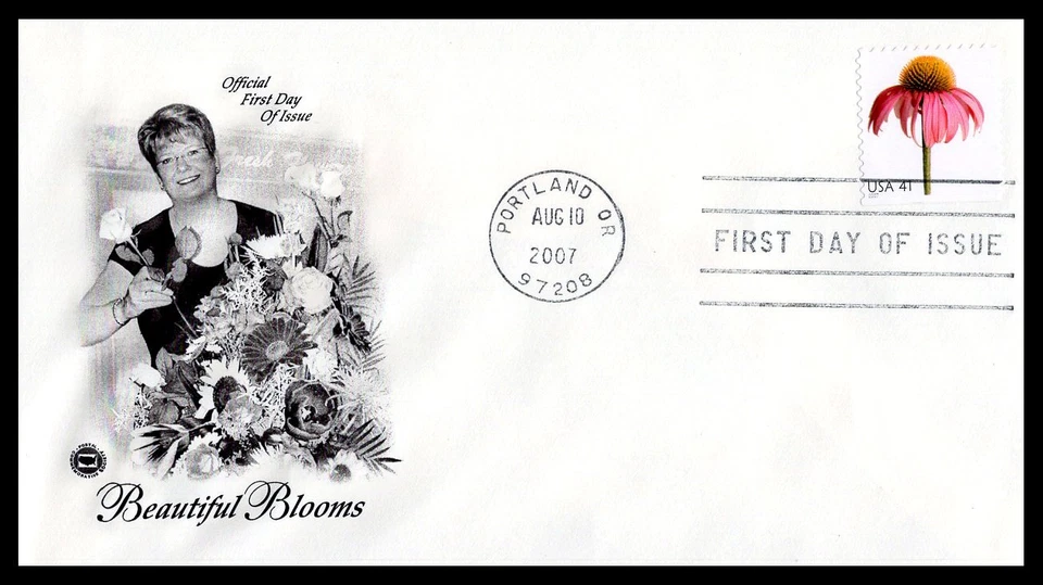 US FDC # 4184 41c Flowers, Coneflower ArtCraft From Booklet  2007, 9J796 - Image 1 of 1