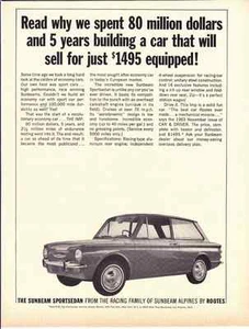 Sunbeam Sportsedan 1964 ~ anuncio impreso original clásico - Imagen 1 de 1