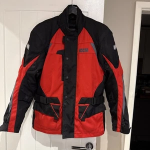 IXS Enigma Motorcycle Armour Jacket Men's Small Black Red SoltoTex CE Approved - Picture 1 of 22