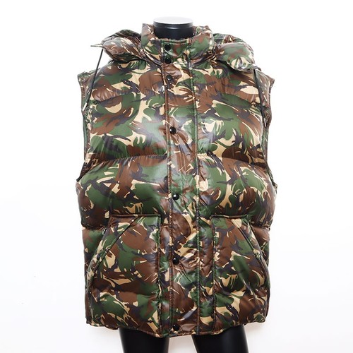 CELINE Piumino Cappuccio Mimetico 2021FW Imbottitura Taglia:48 Gilet Verde WS11773