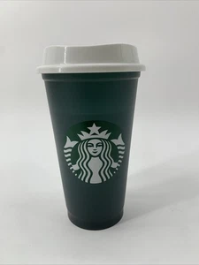 Starbucks Reusable BPA Free 16oz Plastic Coffee Cup 2013  Dark Green - Picture 1 of 7