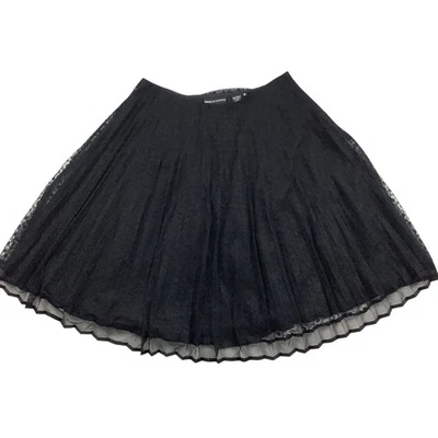 Falda plisada de tul de malla negra Dana Buchman para mujer talla 8 Grunge Witch caprichosa Foto 1 de 4