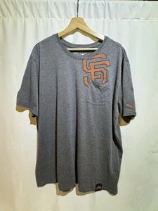 Nike San Francisco Giants Charcoal Logo Pocket Tri-Blend T-Shirt - Picture 1 of 6